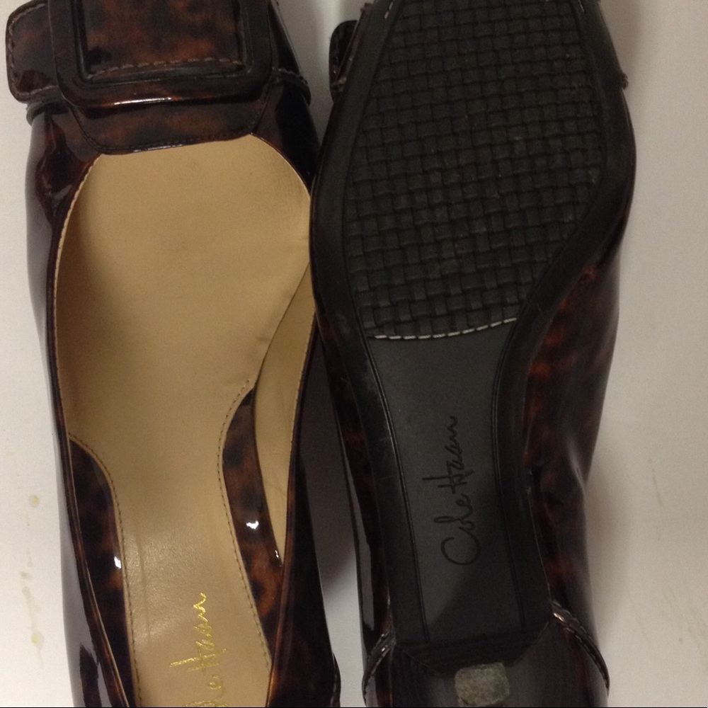 Cole Haan Women's Tortoiseshell Patent Leather Heels - Brown/Black - Picture 6 of 6